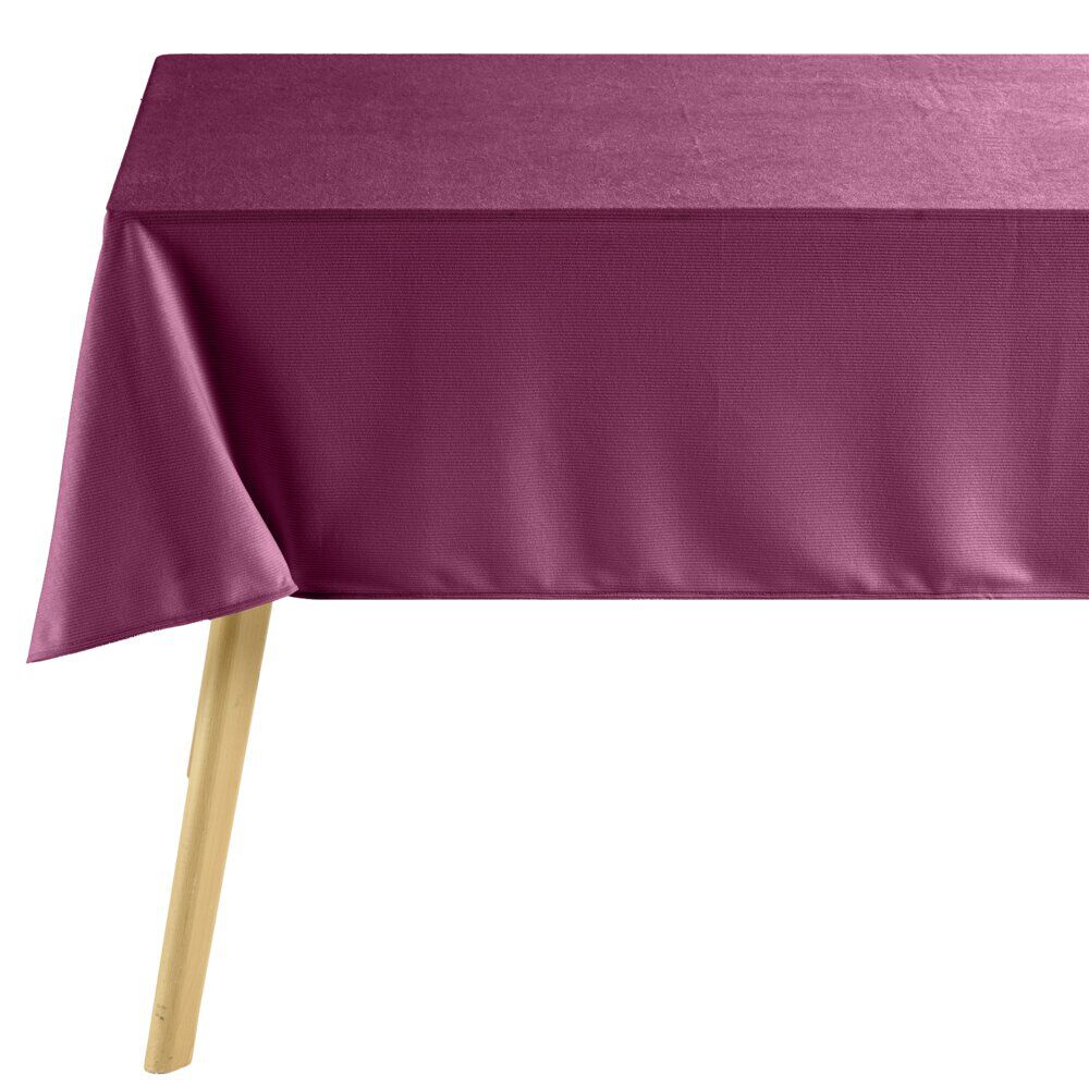 Nappe polyester côtelé L300X140 cm rouge