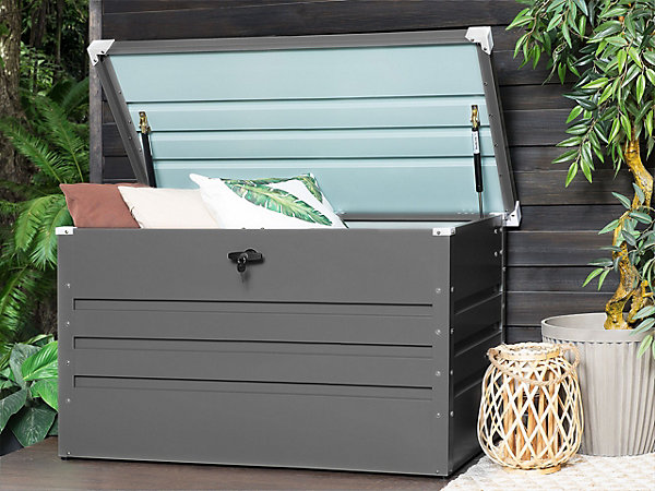 Coffre de rangement CEBROSA 132 cm 62 cm Gris
