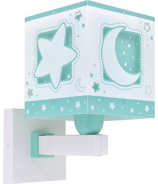 Applique murale pour enfant Moonlight lune et étoiles vert