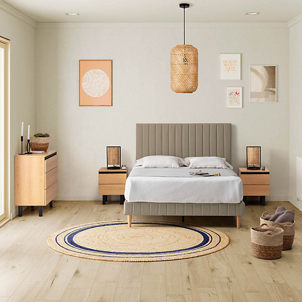 Base rembourrée Eris 140x190 cm Beige