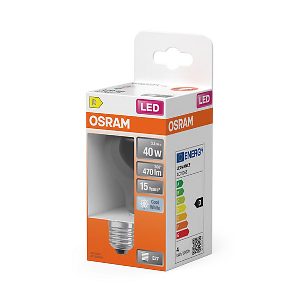 OSRAM Lampe LEDAmpoule étoile forme A 40 filament 3,4 W transparente E27