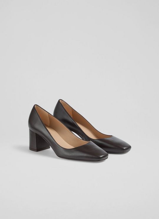 Sally Chocolate Square Toe Courts