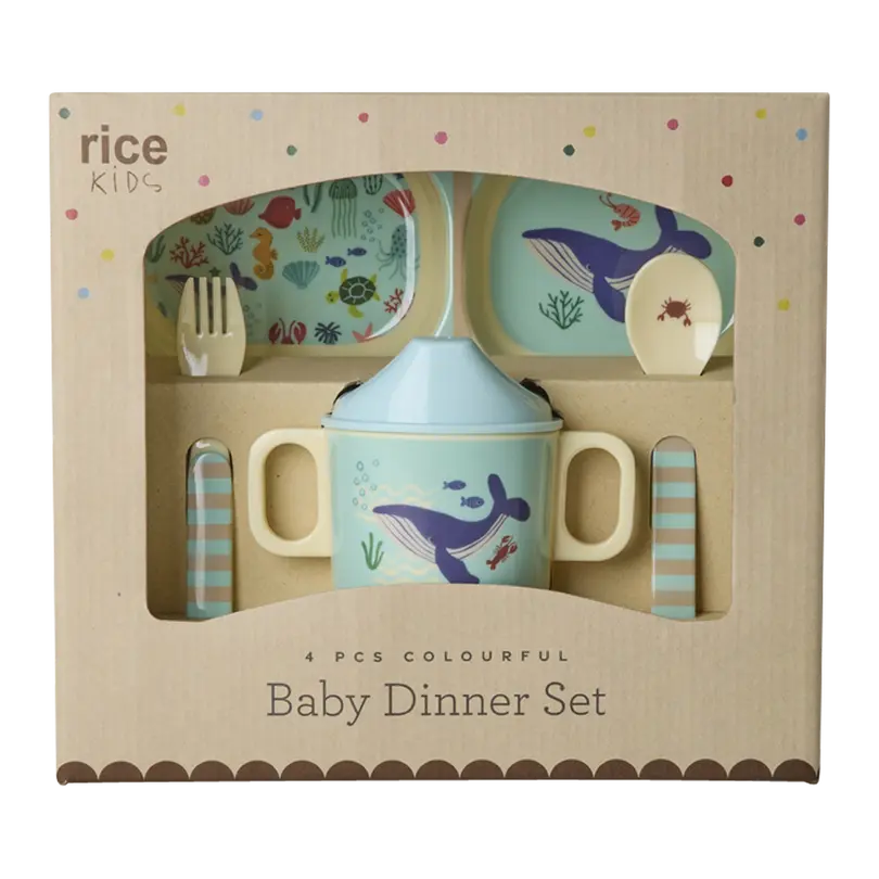 Kinder Geschirr-Set 4-teilig Ocean