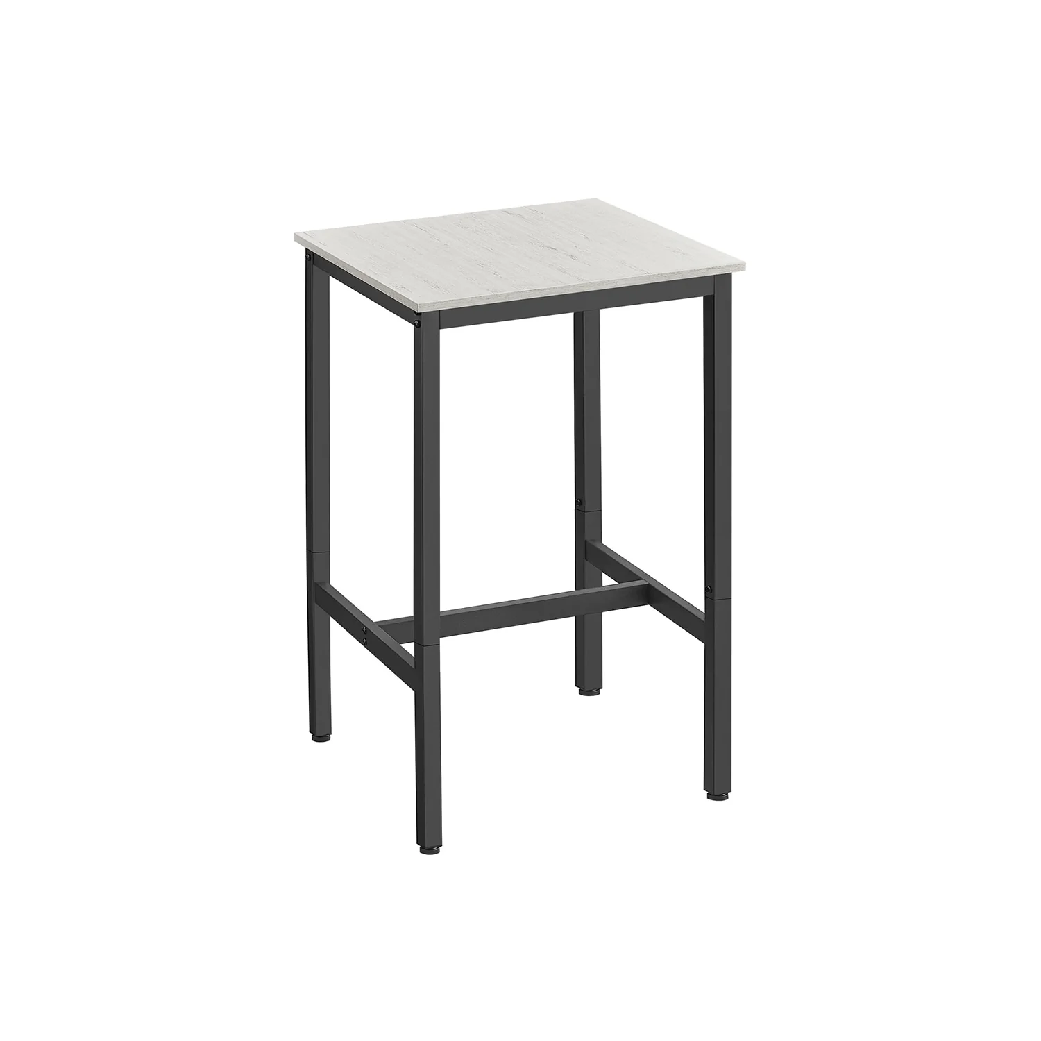Space-Saving Square Dining Table Steel Frame Adjustable Feet and Rustic Industrial Style for Small Kitchens