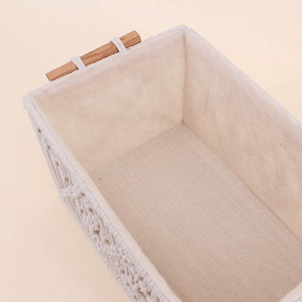 Panier déco macramé 28x18cm, Sior