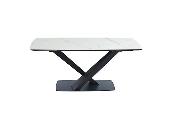 Ensemble table MALATA   4 chaises HEKA - Effet marbre blanc et beige