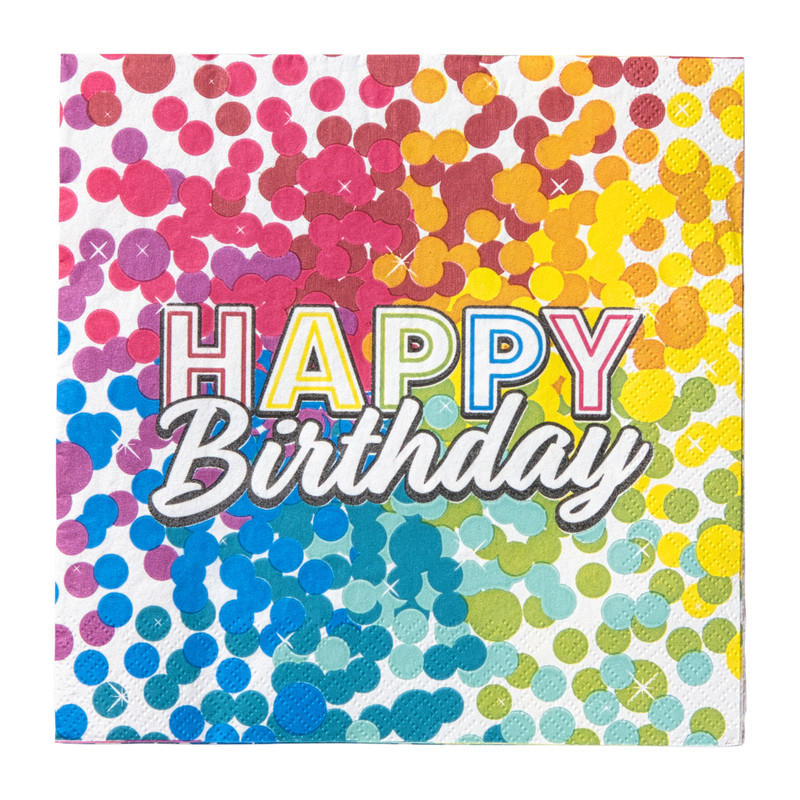 Papieren servetten regenboog - set van 20 - 17x17 cm