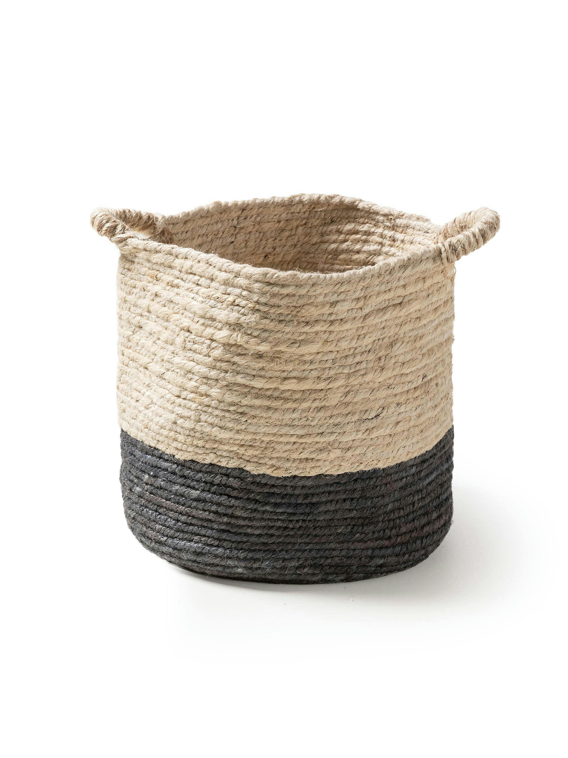 AYLIN - Panier crème/gris 30x30x30