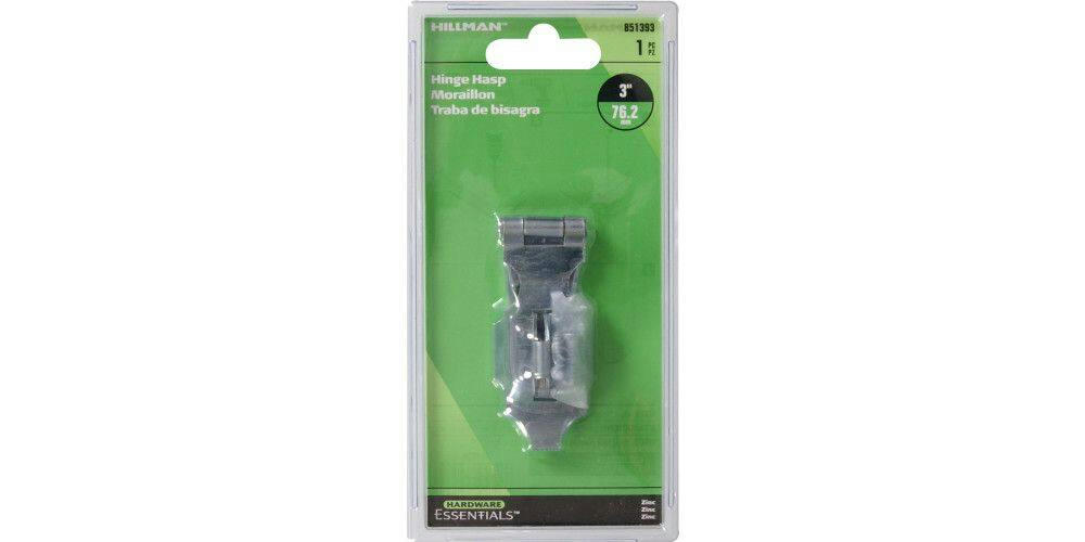 Hillman Fixed Staple Hinge Hasp, Standard/Around The Corner, Zinc-Plated