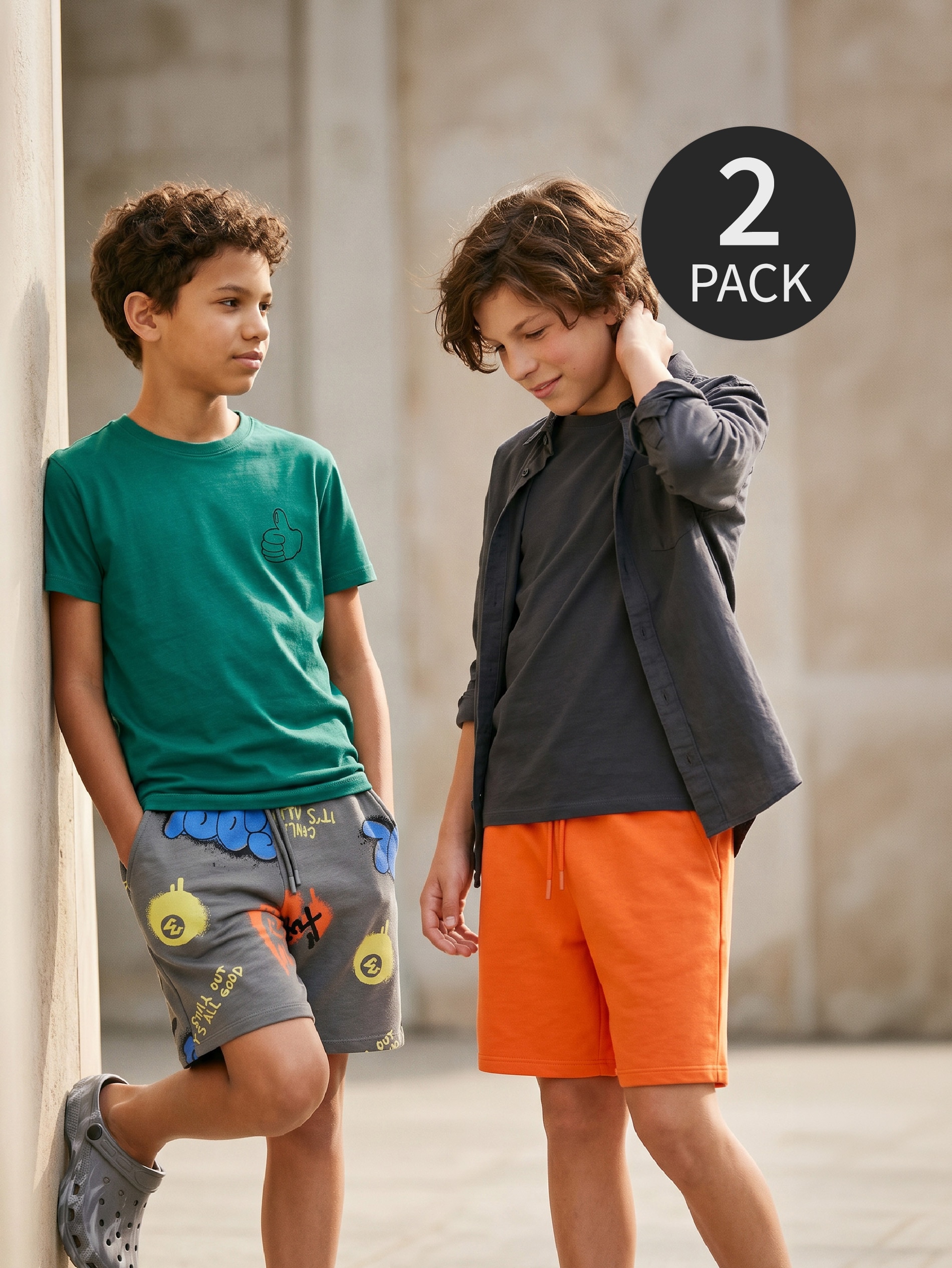 Bawełniane koszulki z nadrukiem 2 pack
