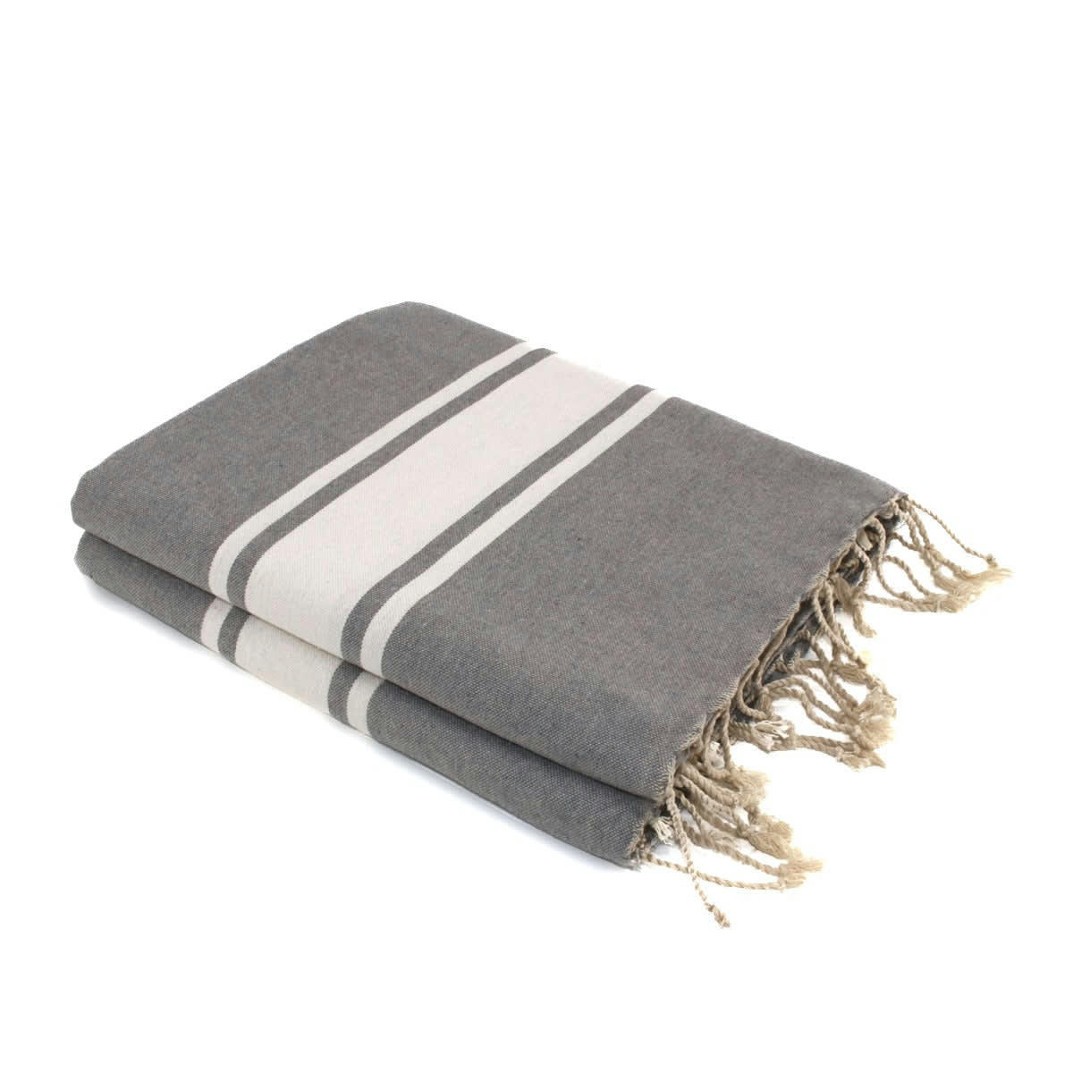 ST TROPEZ - Fouta XXL coton  200x200 gris moyen