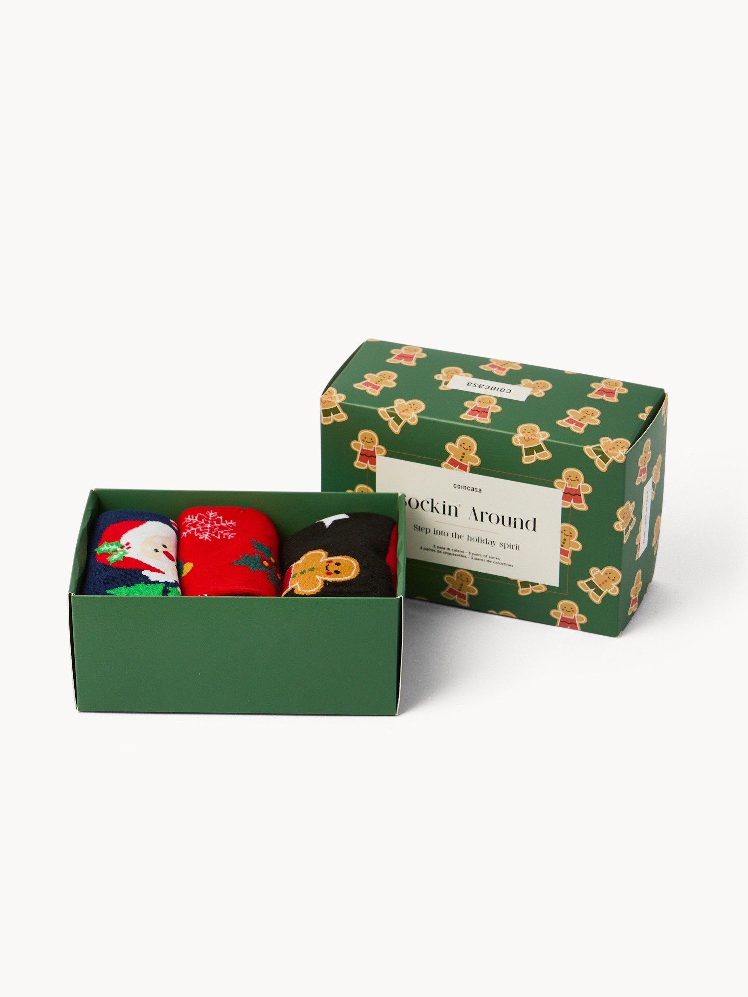 Set 3 calzini natalizi con box regalo