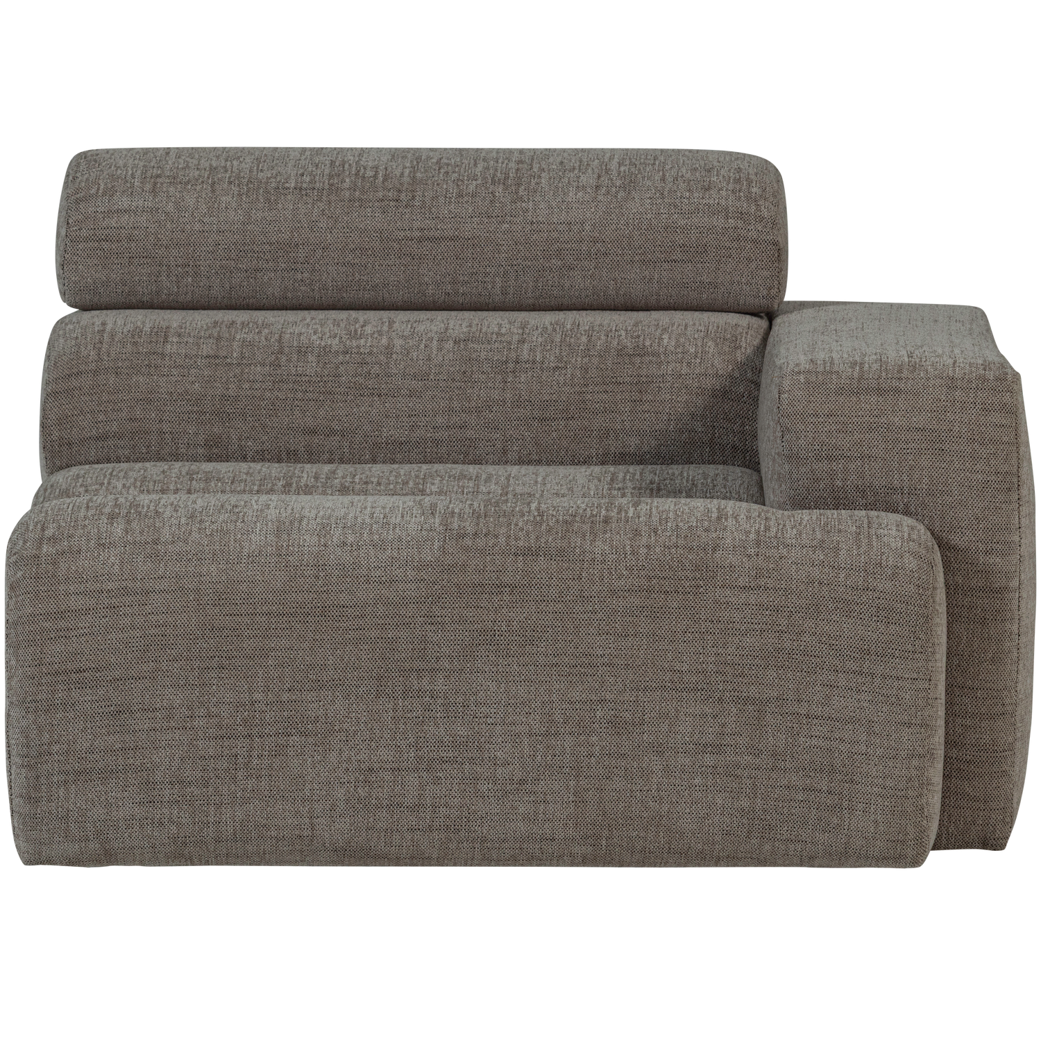 WOOOD 1-zits element bank arm rechts Novi - Polyester - Grijs Melange - 86x109x113
