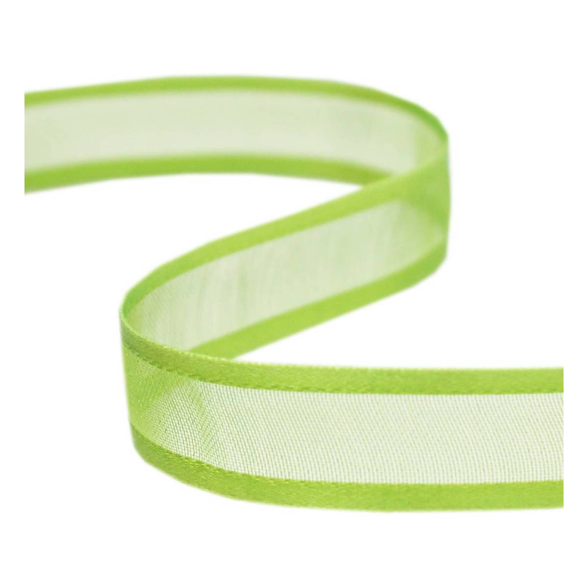 Lime Green Organza Satin Edged Ribbon 12mm x 5m