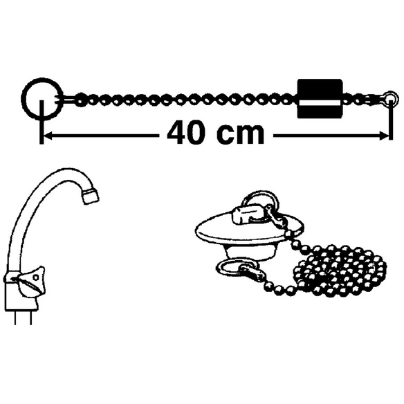 Kugelkette, Metall, braun
