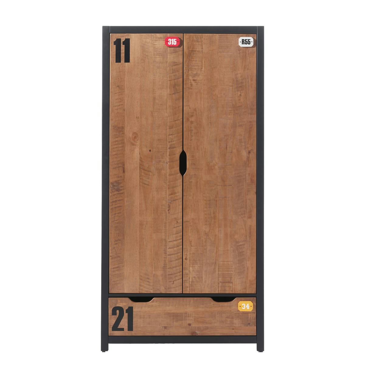 ALEX - Armoire 2 portes noir naturel