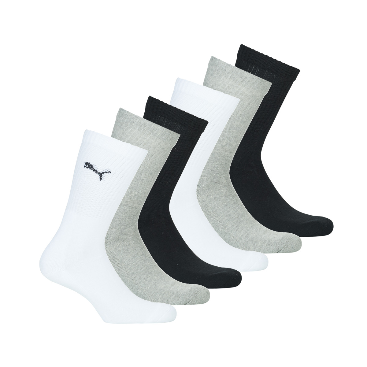 Puma - PUMA CREW SOCK X6 - White / Grey / Black