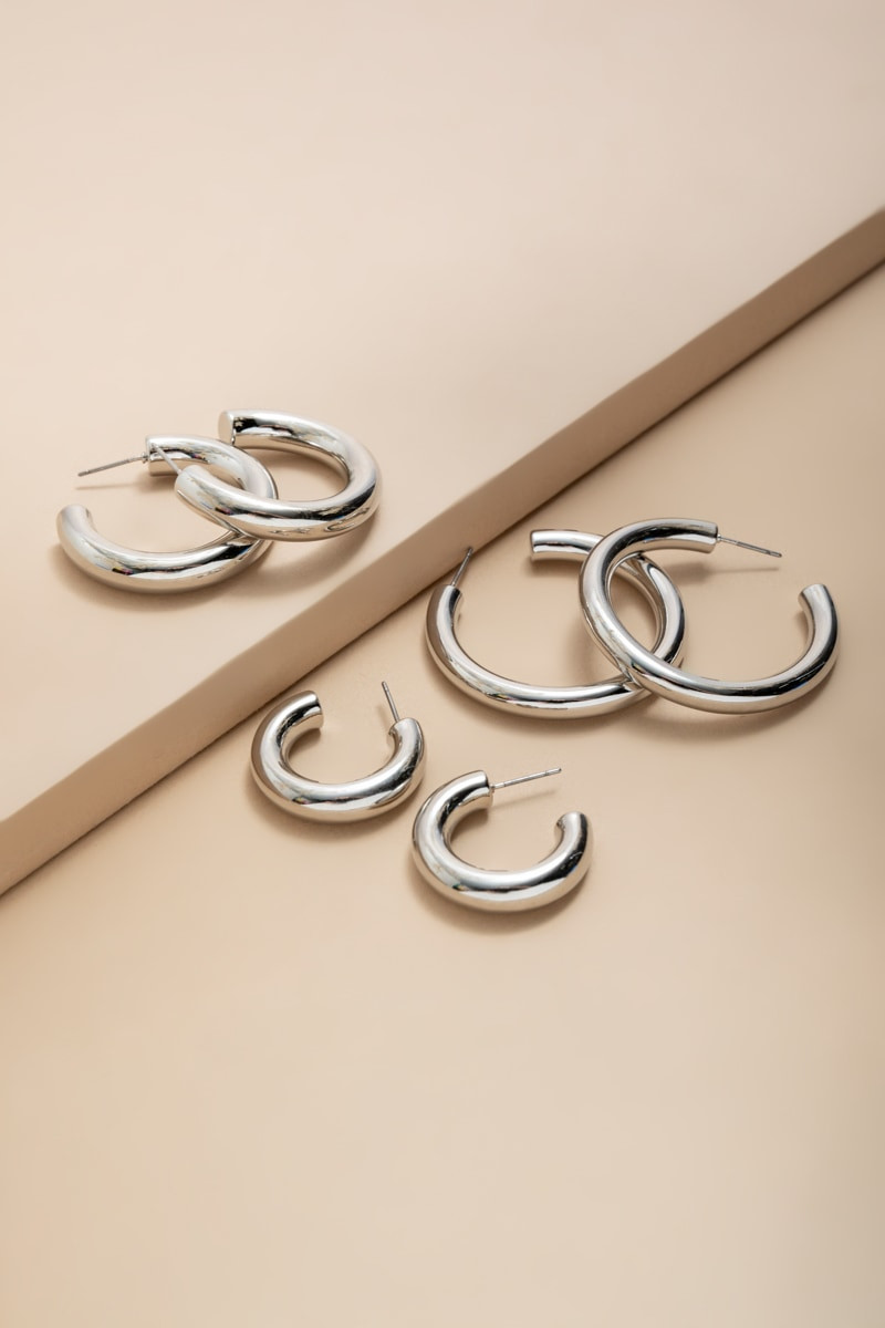 Hannah Chunky Hoop Earringg Set
