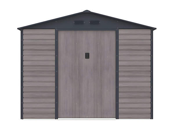 Abri de jardin métal en acier galvanisé effet bois gris 5,40 m² - ADELMO