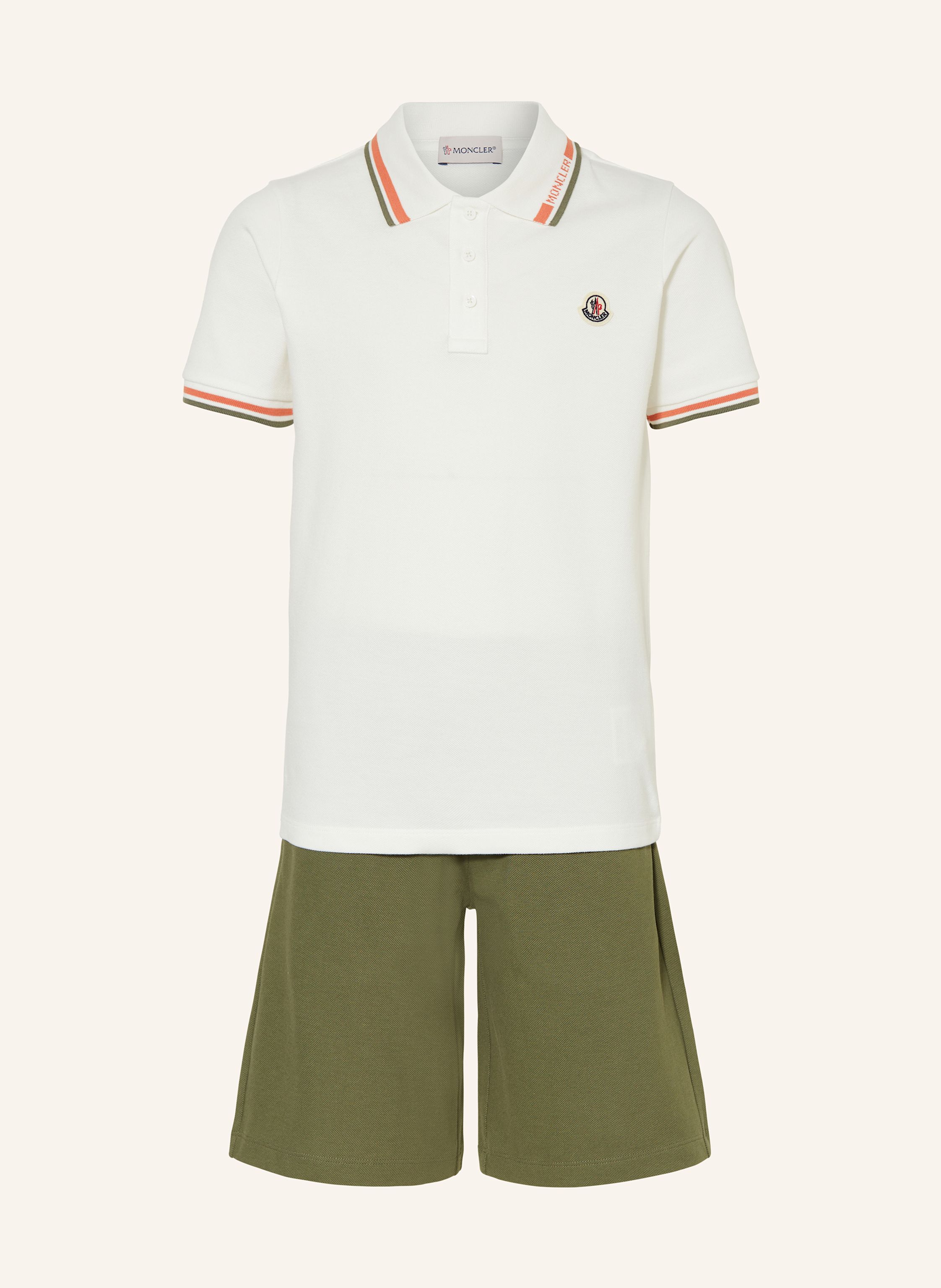 MONCLER enfant Set: Piqué-Poloshirt und Piqué-Shorts