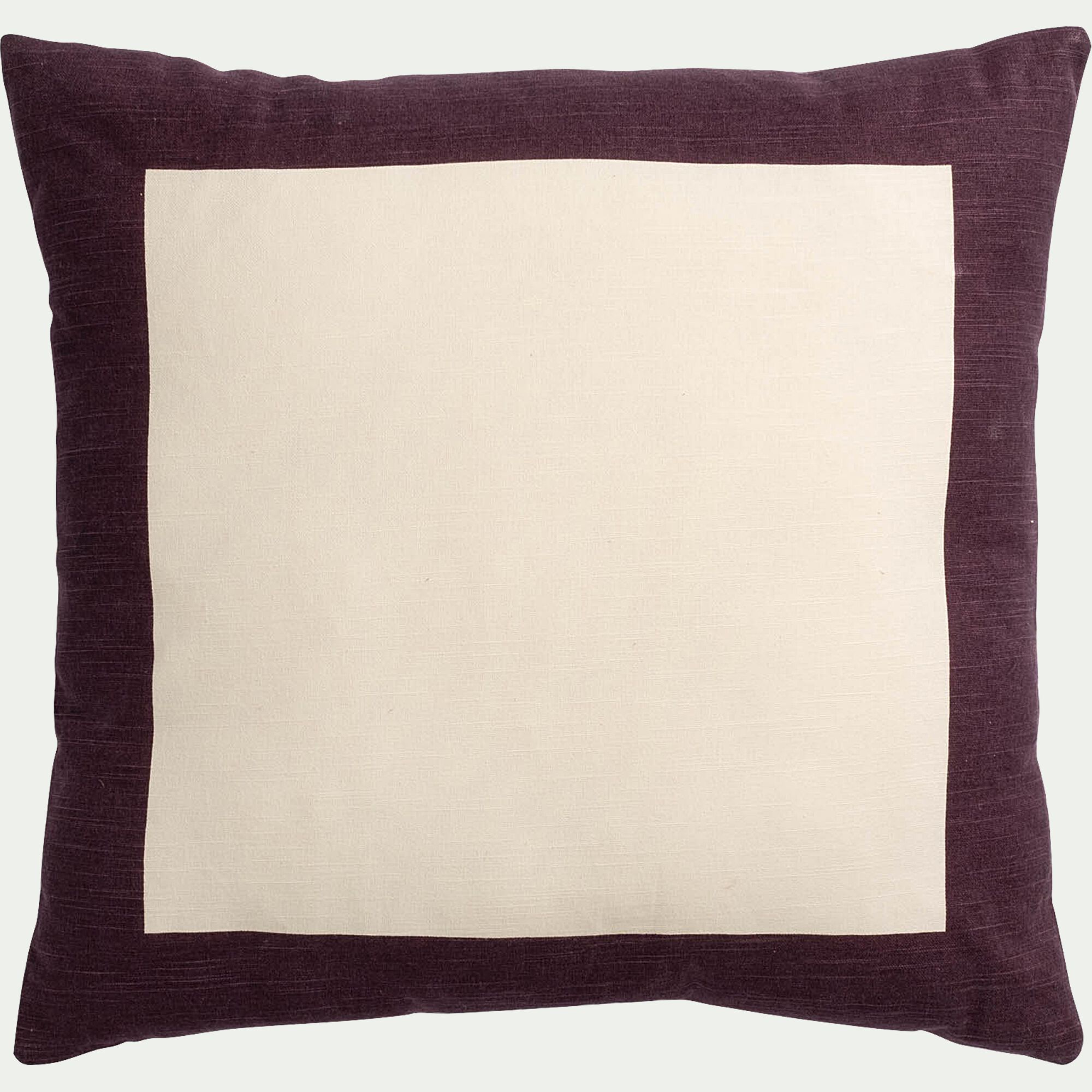 SUZON - Housse de coussin en coton 45x45cm - violet prune