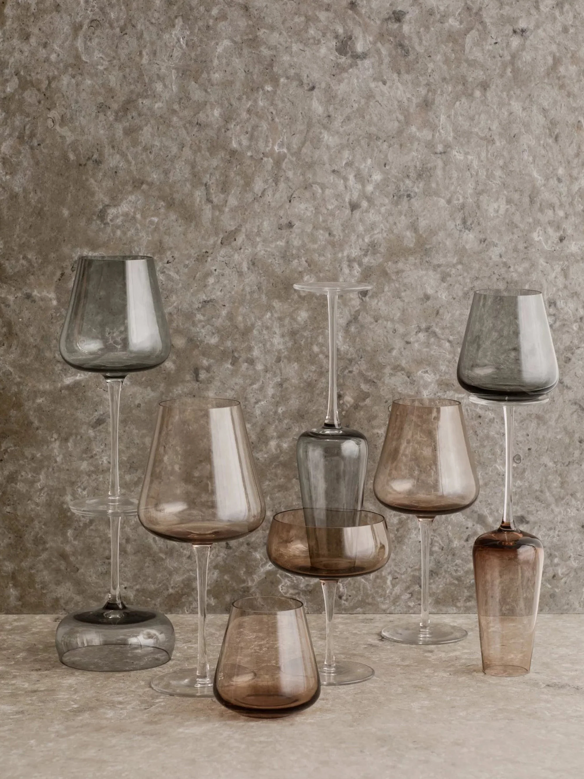 Mundgeblasene Champagnerschalen Belo, 2er-Set