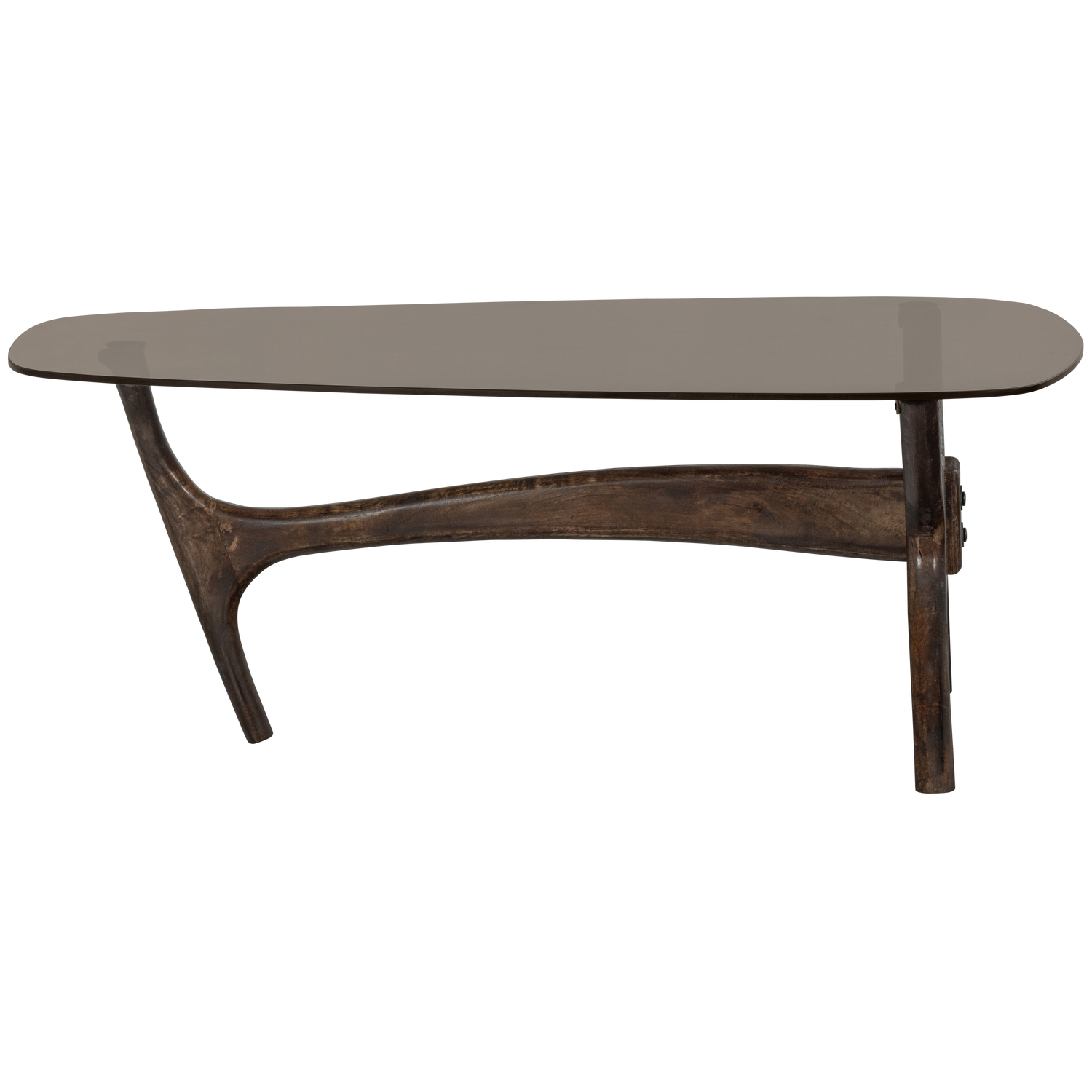 WOOOD salontafel Flash - Glas/Hout - Walnoot - 42x110x60