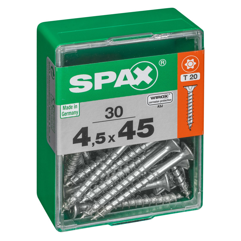 Vis universelle Torx 4,5 x 45 mm 30 pièces SPAX
