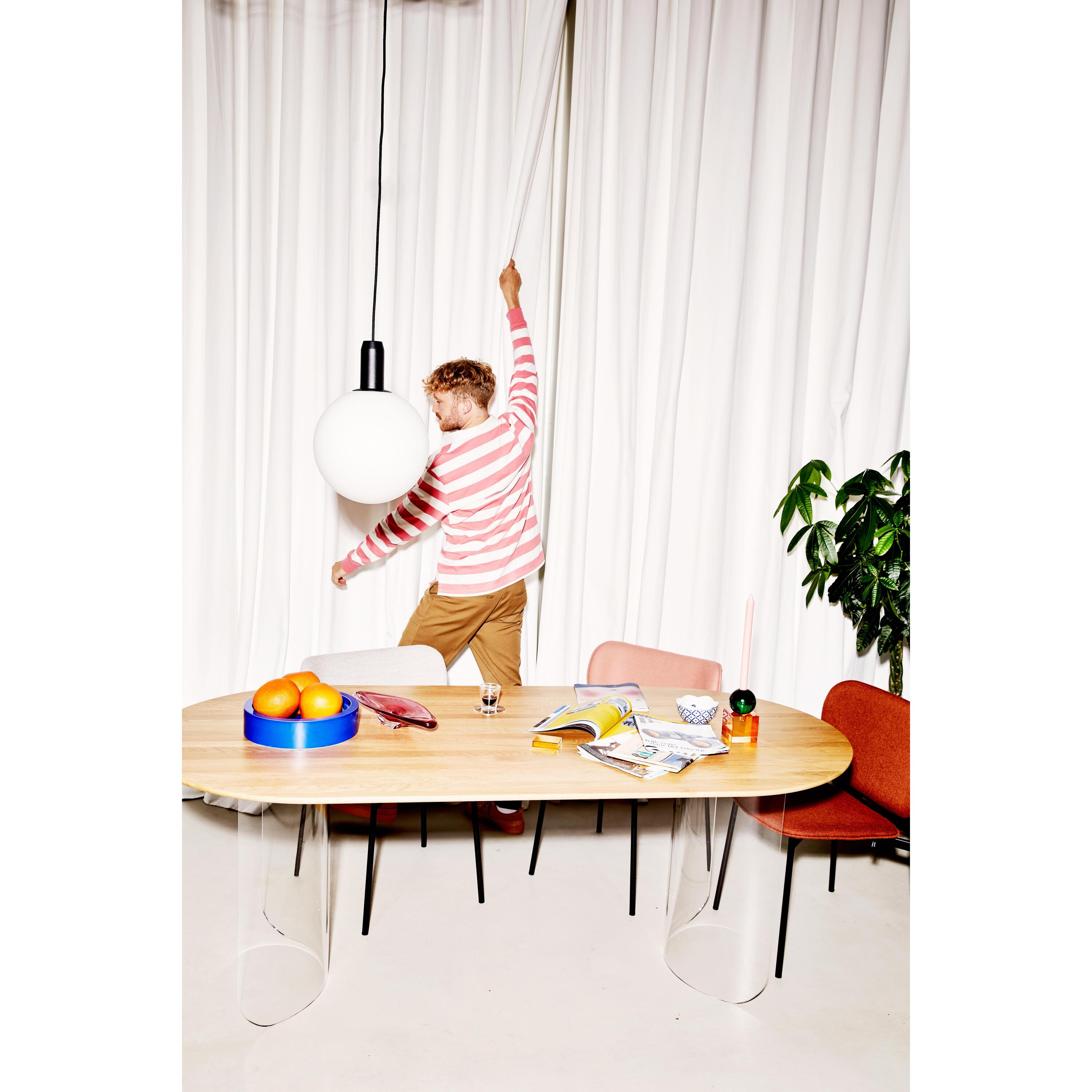 FÉST Plateau eettafel 200x90 transparant eiken blad