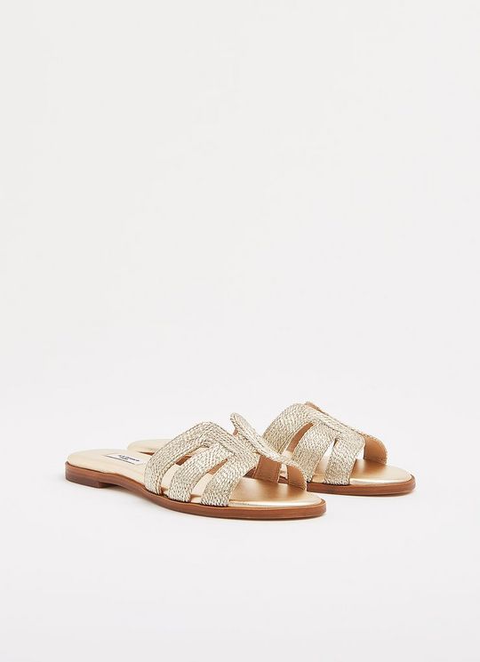 Riley Gold Rope Flat Mules