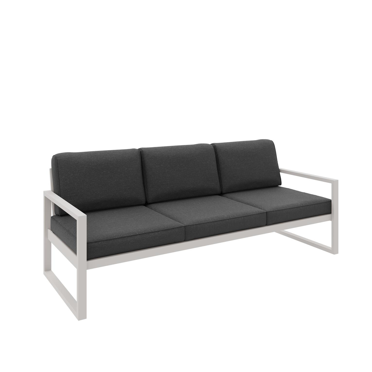 Sofa ogrodowa 3-osobowa ALICANTE grafitowa z kaszmirowym stelażem