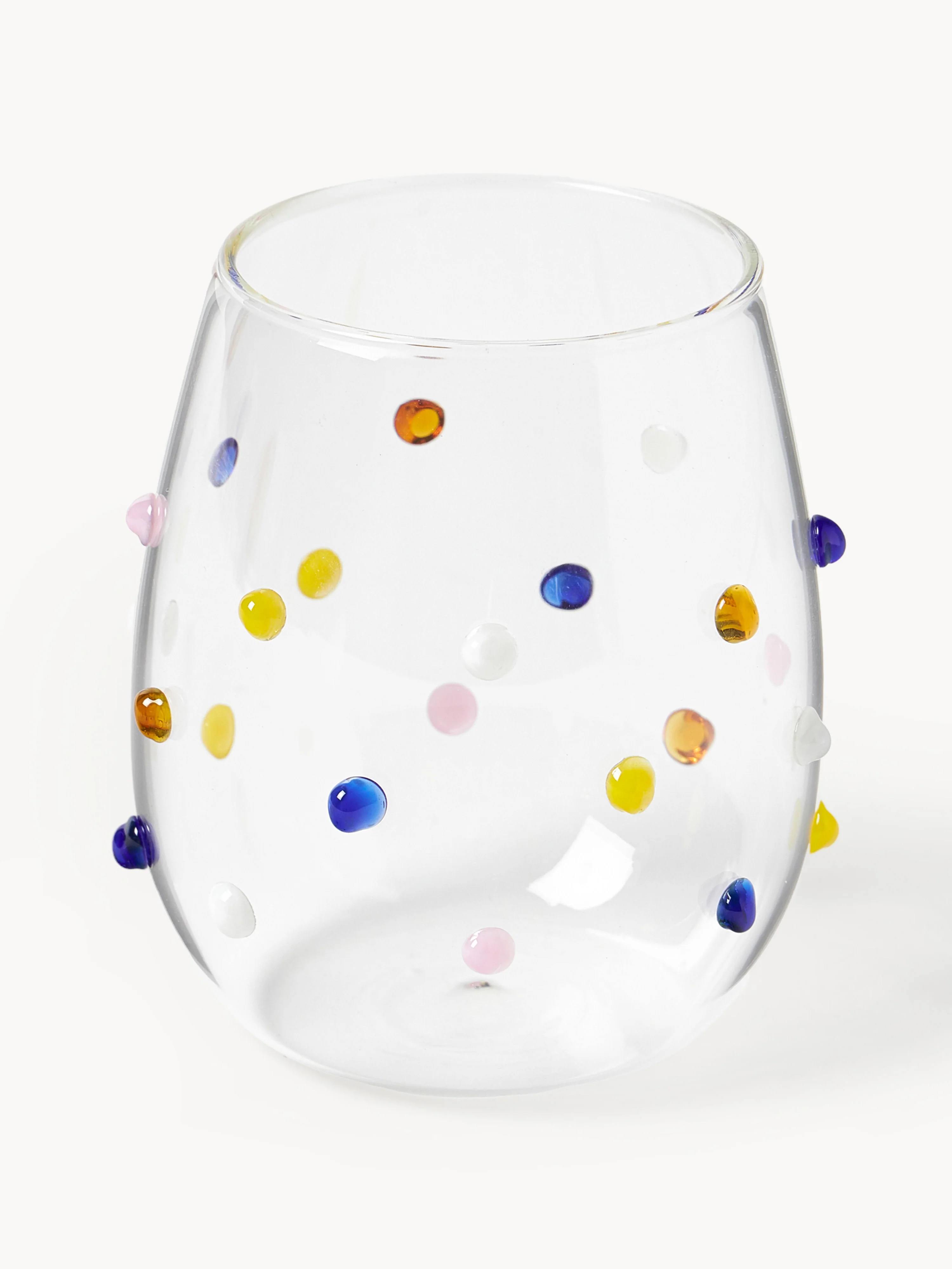 Mundgeblasene Trinkgläser Perli aus Borosilikatglas, 4er-Set