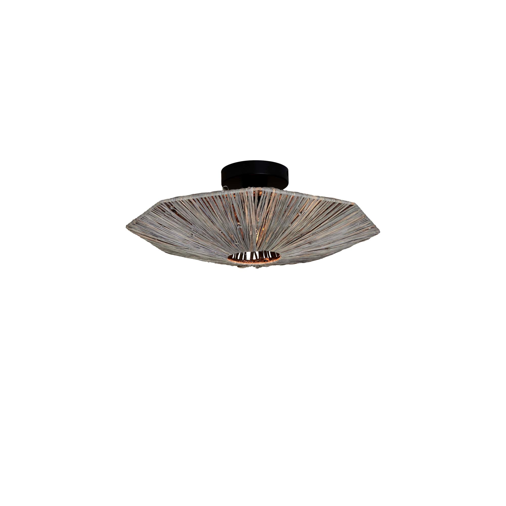 GOOD&MOJO Plafonniere Panama - Donker grijs - 45x45x5cm