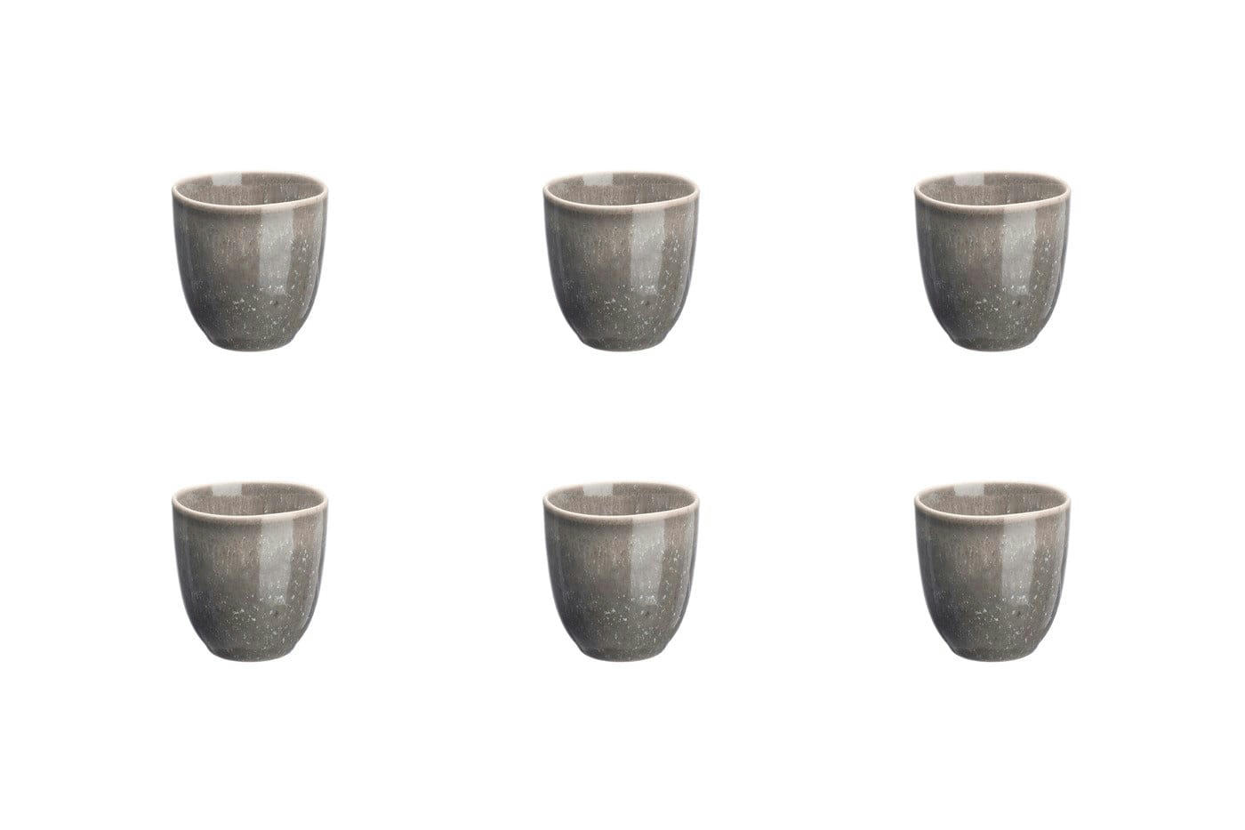 REACTIV - Lot de 6 tasses en grès gris D7.5