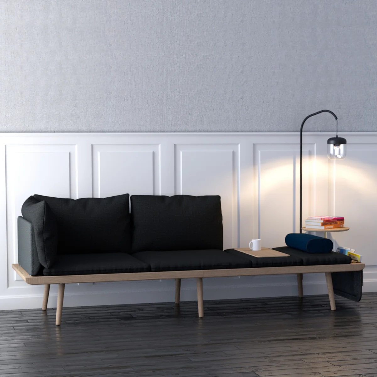 Umage - Side Pocket Magazintasche für Lounge Around Sofa, anthrazitgrau