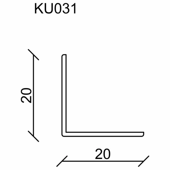 Winkelleiste, Buche braun, Kunststoff, LxHxT: 240 x 2 x 0,12 cm