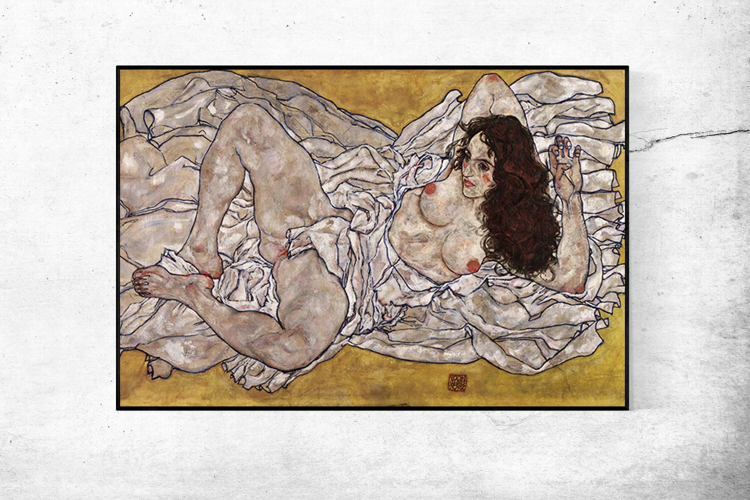 Reclining Woman-Egon Schiele,Home office Decor,Housewarming Gift,Expressionism,Vintage masterpiece Artwork,giclee print in various sizes