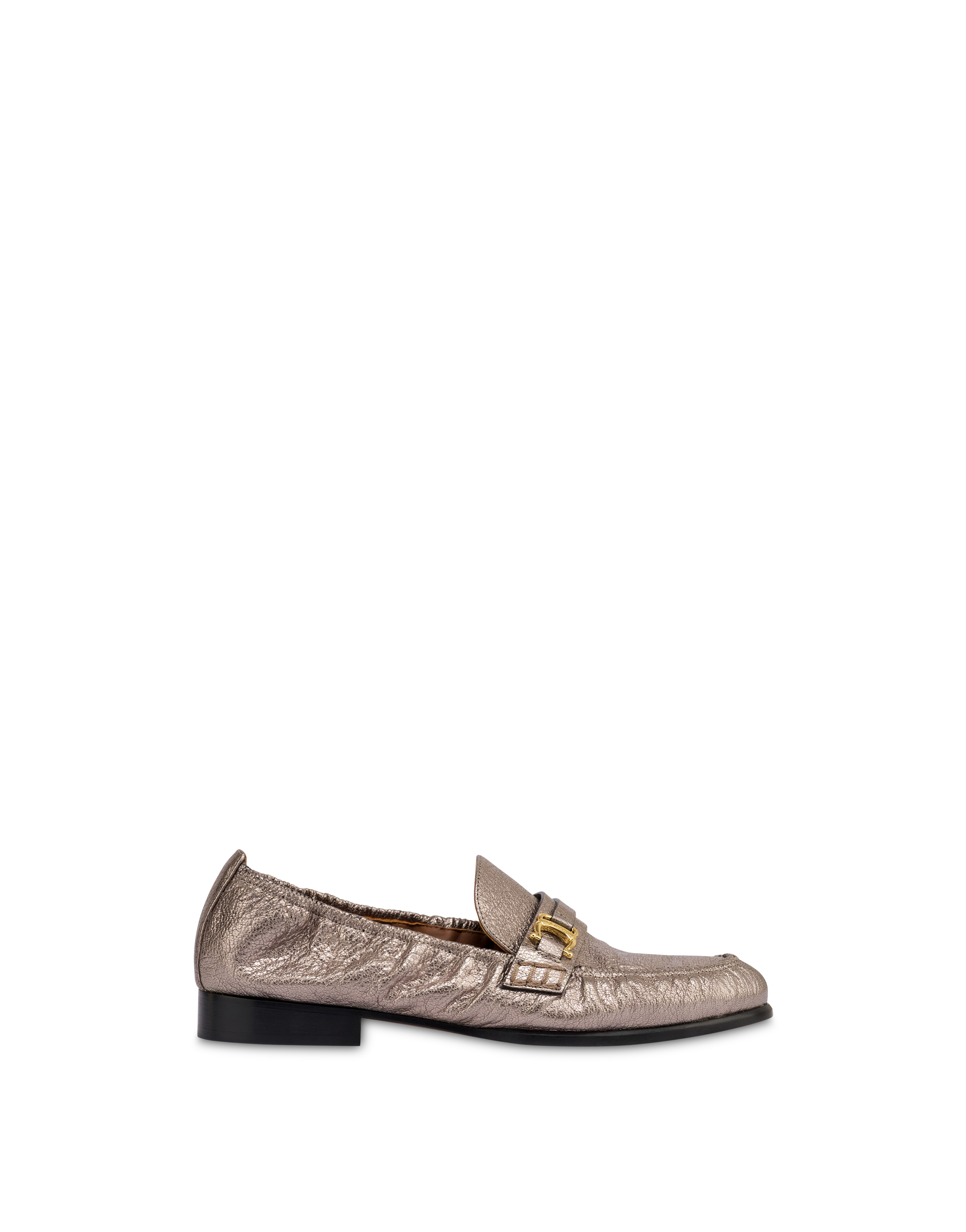 Mocassino Uptown In Capra Metallizzata Fucile