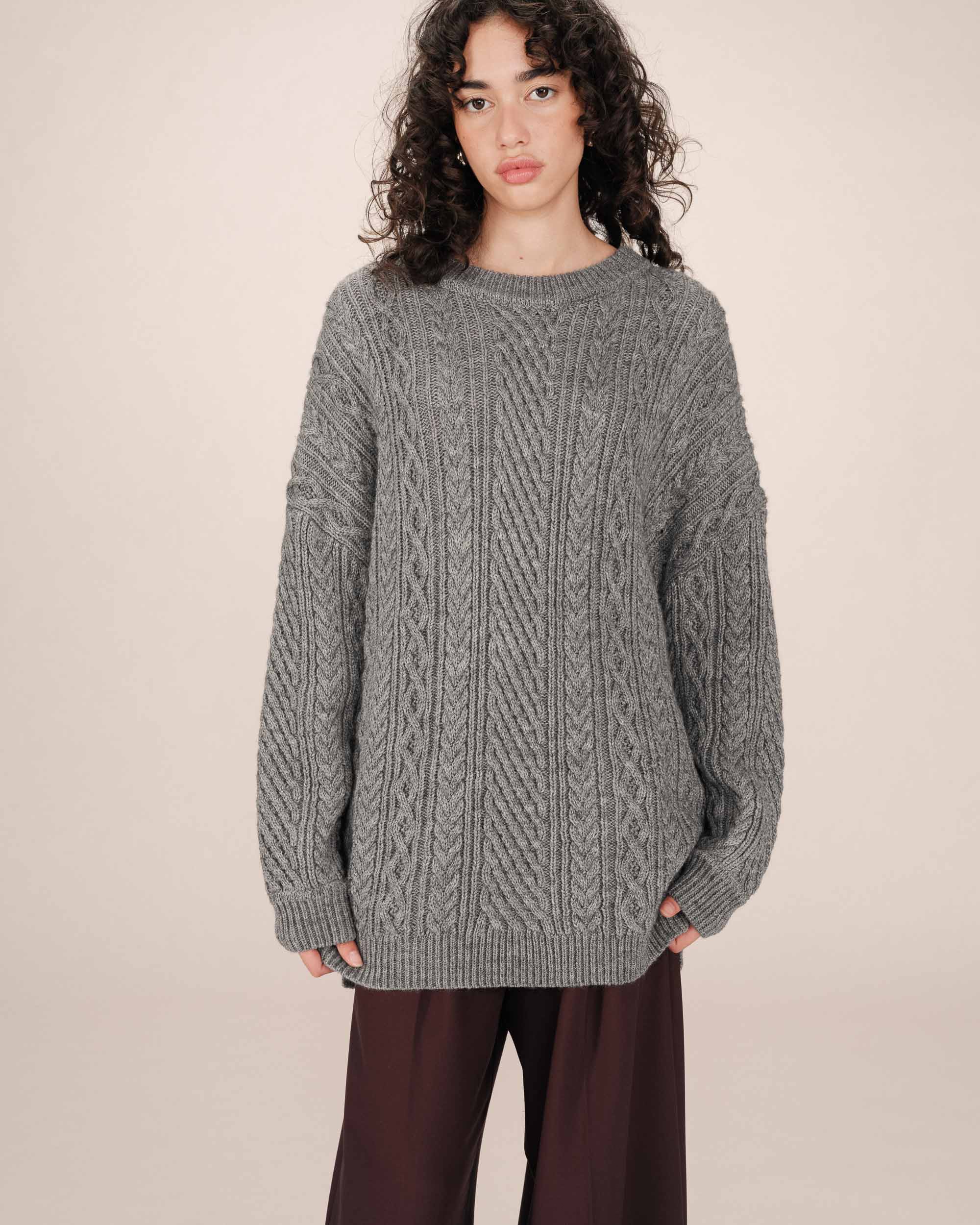 Pull oversize en laine gris Saverio