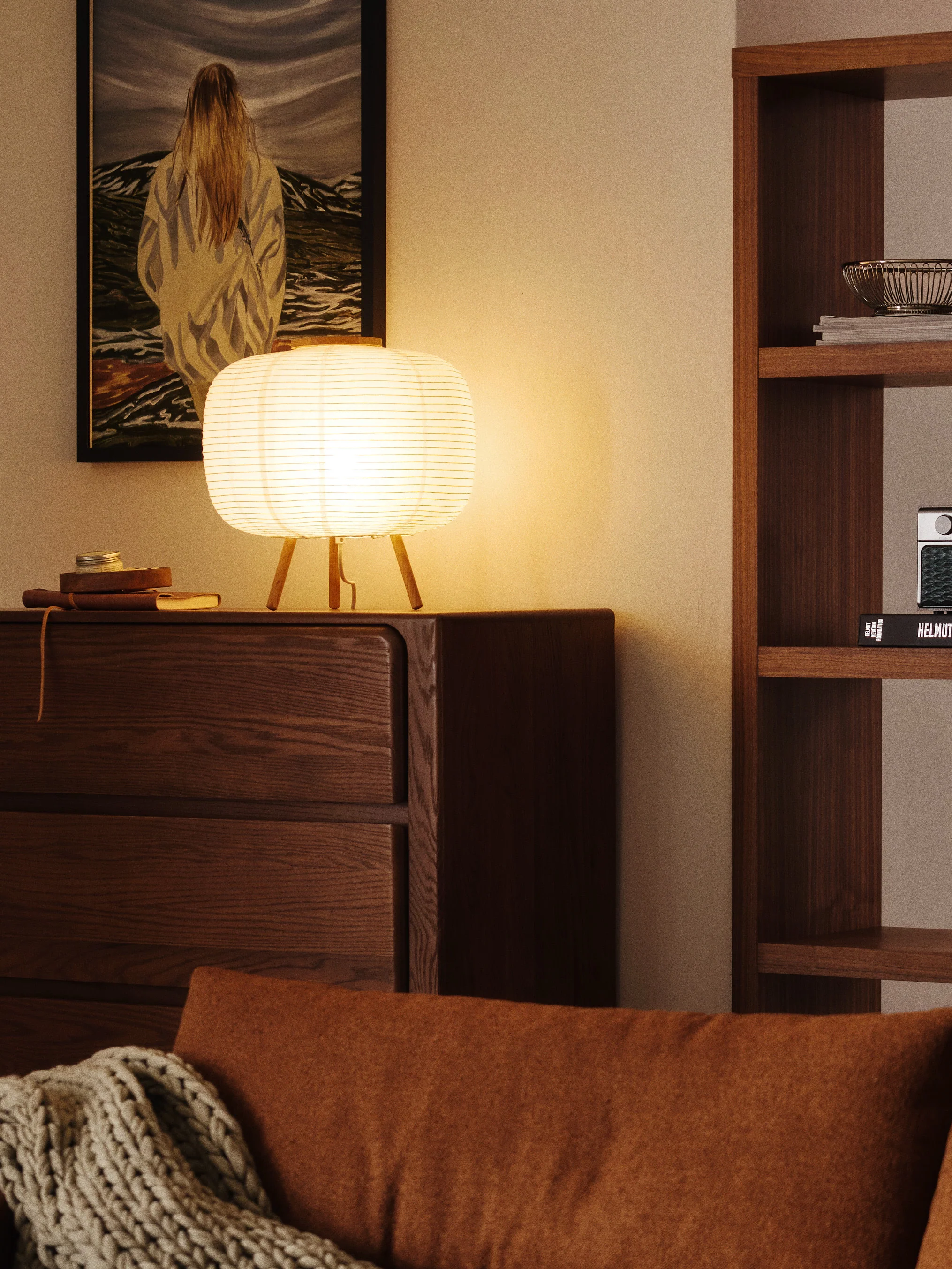 Tischlampe Misaki im Reispapier-Design