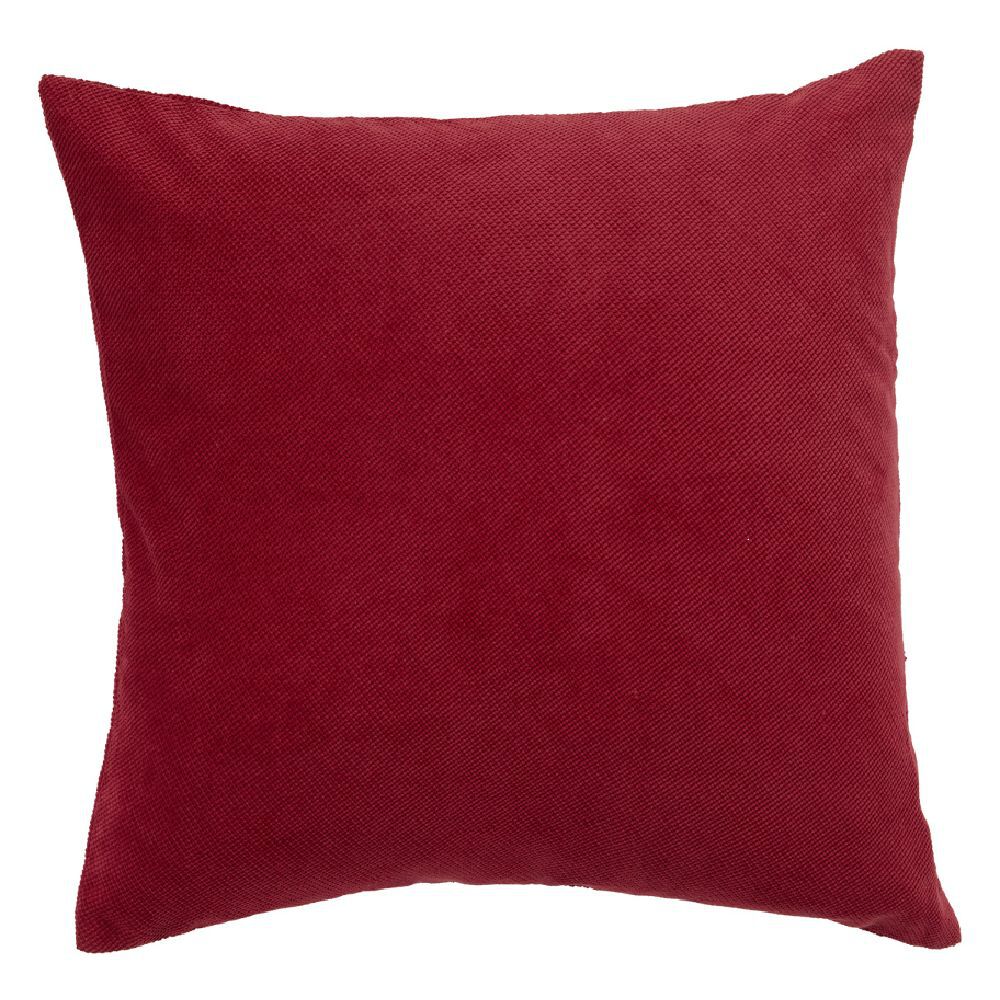 Housse de coussin imitation velours 40x40cm rouge