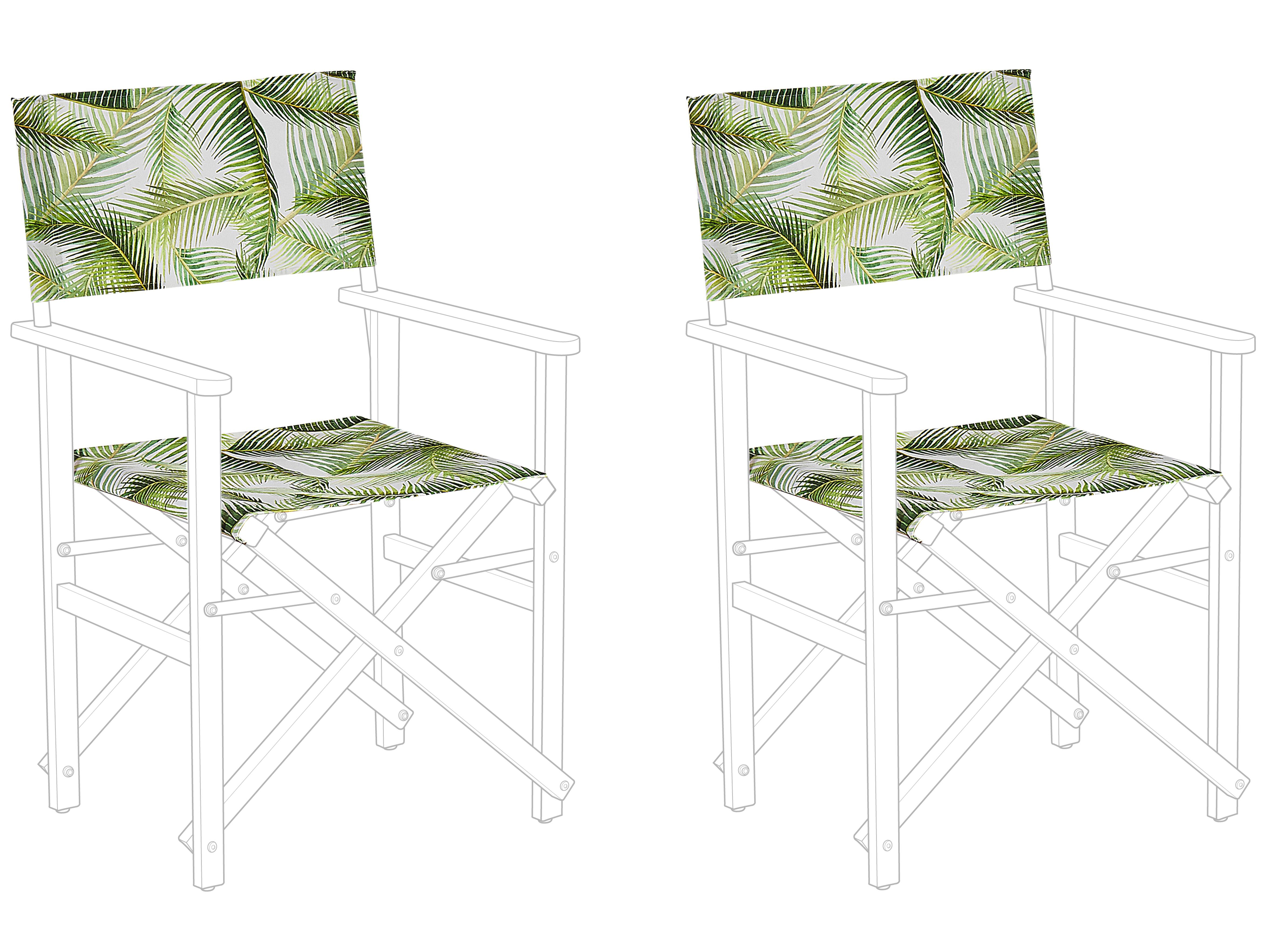 Set of 2 Garden Chair Replacement Fabrics CINE Light Green