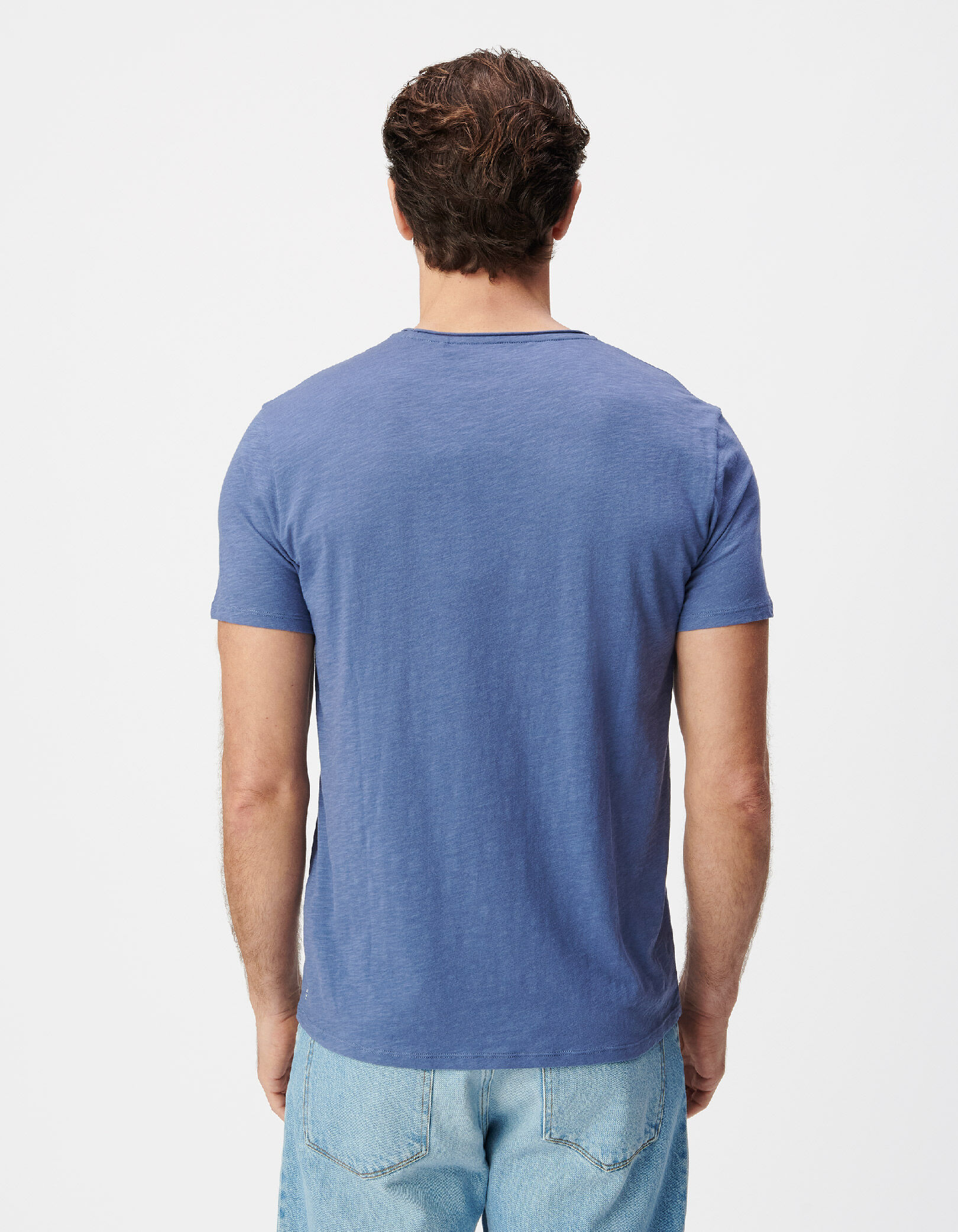 T-shirt col rond vert coton bio flammé Homme