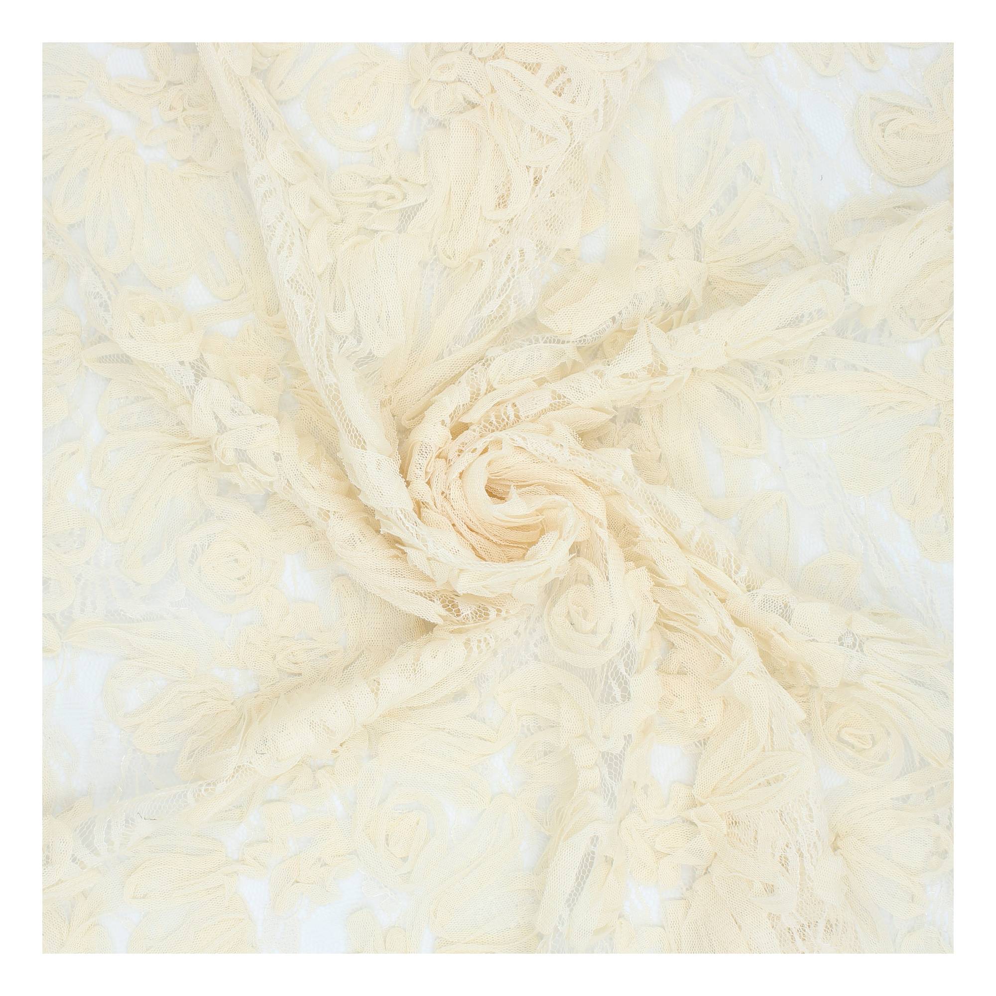 Cream Floral Cornelli Lace Fabric by the Metre