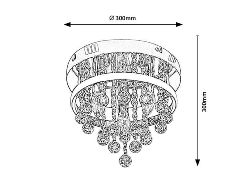 Lampa sufitowa chromowana biała Pallas 3xE14x40W wym: 30x30x30 cm Rabalux