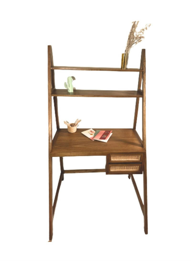 RINCA - Bureau bois de mindy et cannage