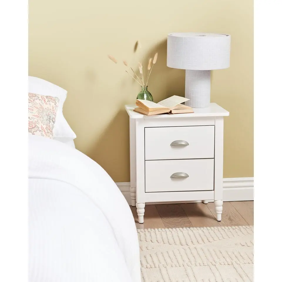 SHILLINGTON - Nachtkastje 2 lades - Wit - Dennenhout