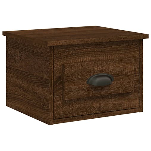 NNEVL Wall-mounted Bedside Cabinets 2 pcs Brown Oak 41.5x36x28cm