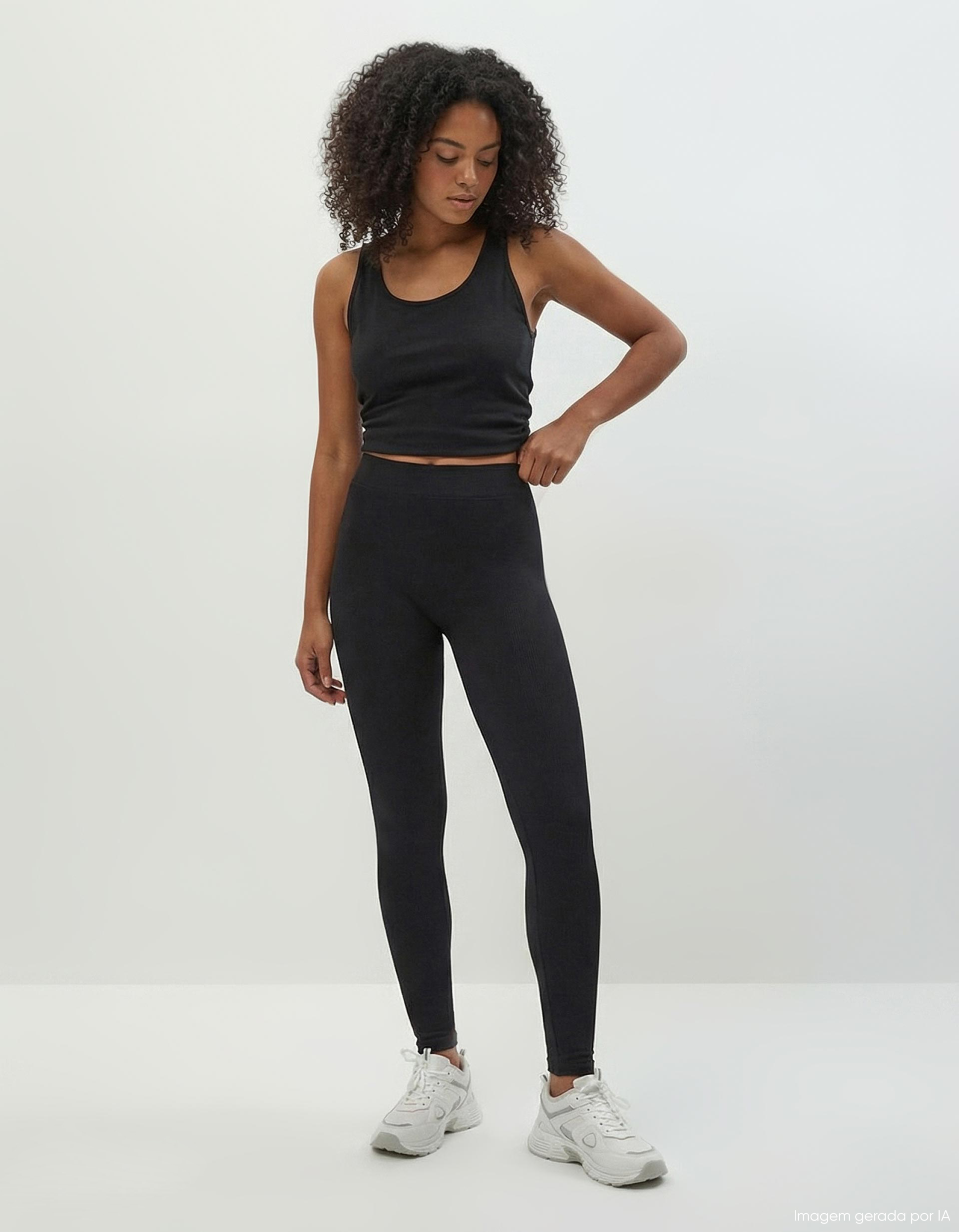 Leggings B&aacute;sicos, Mulher, Preto