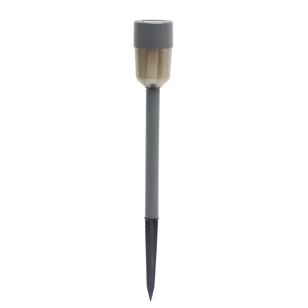 Borne solaire à planter métal gris fumé Ø5xH34cm